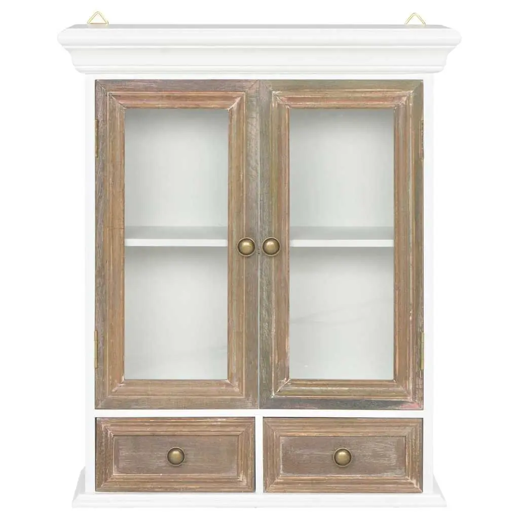 Wall Cabinet White 49x22x59cm Kitchen Bathroom Living Room Storage Cupboard
