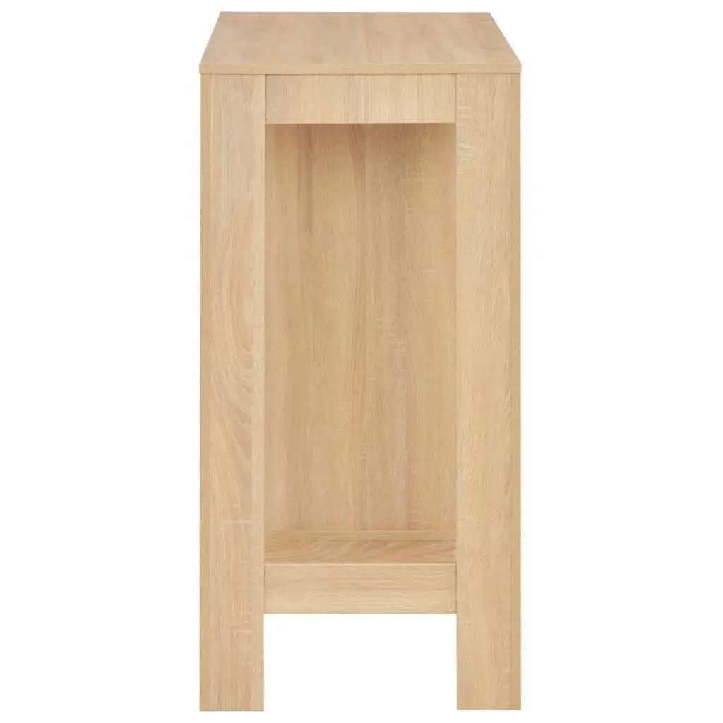 Bar Table Brown 110x50x103cm with 3 Layer Storage Shelf for Kitchen Dining Room