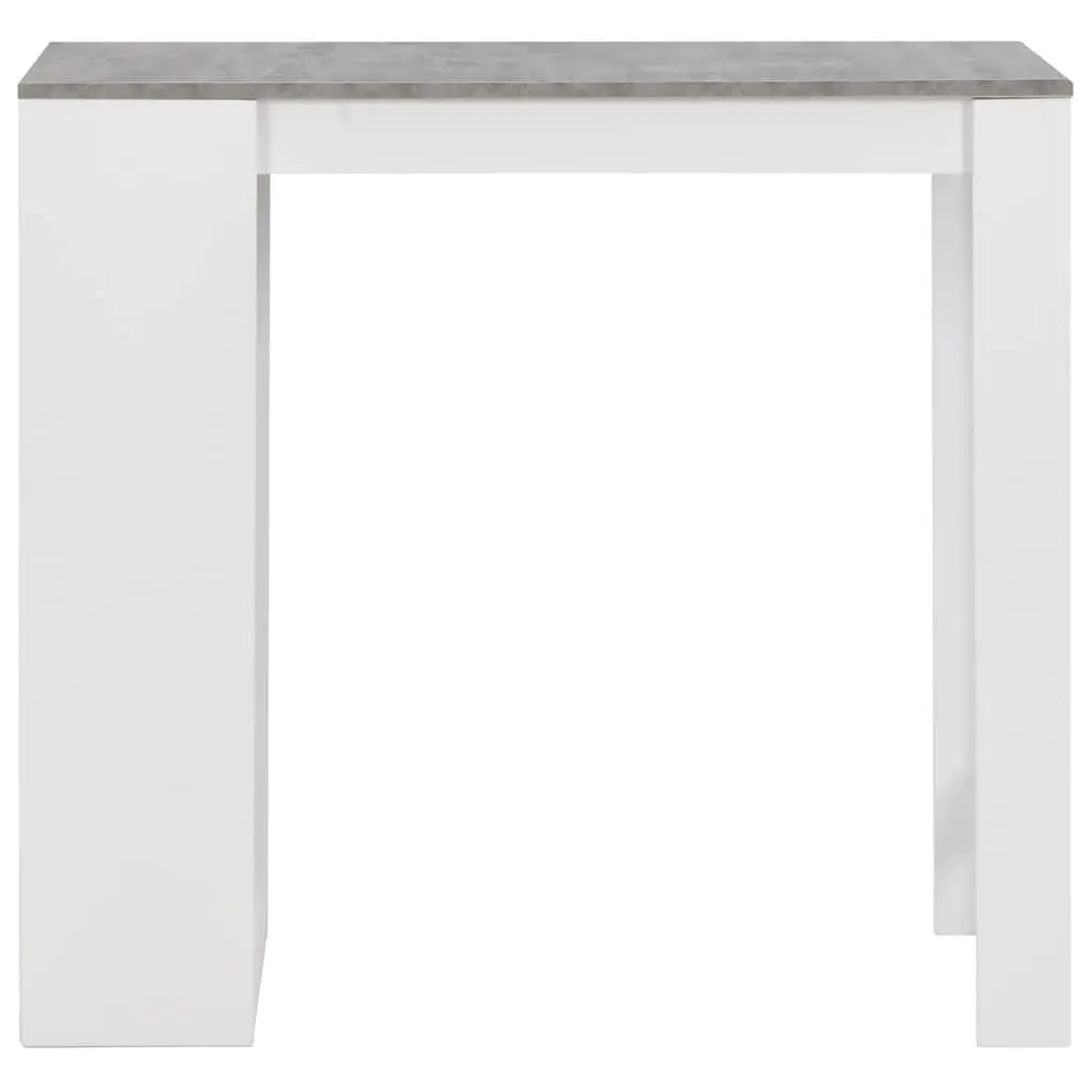 Bar Table with Storage Shelf White Kitchen Dining High Table Space-Saving Design