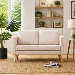 2-Seater Sofa in Cream: Strong, Comfortable, and Stylish