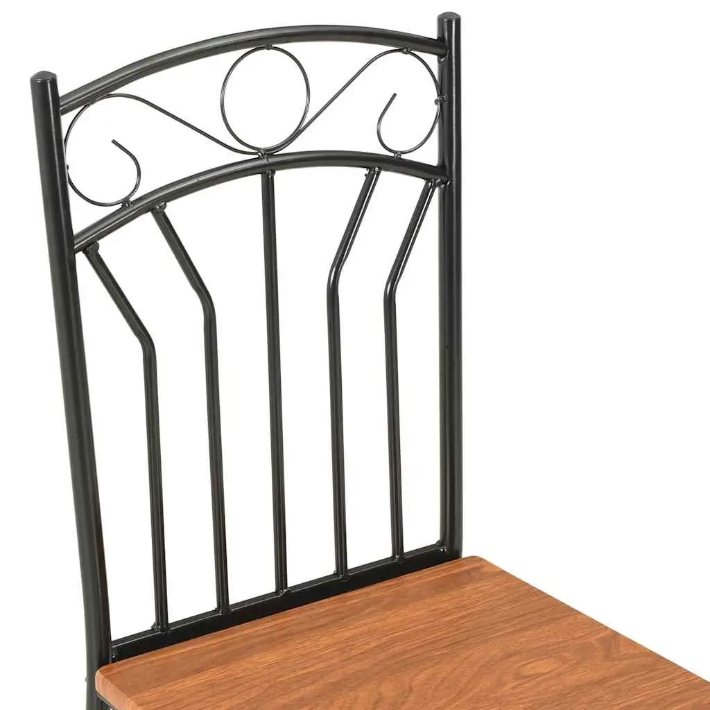 Set of 6 Brown Dining Chairs