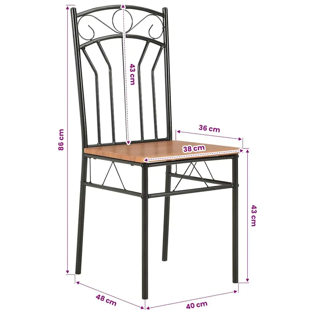 Set of 6 Brown Dining Chairs