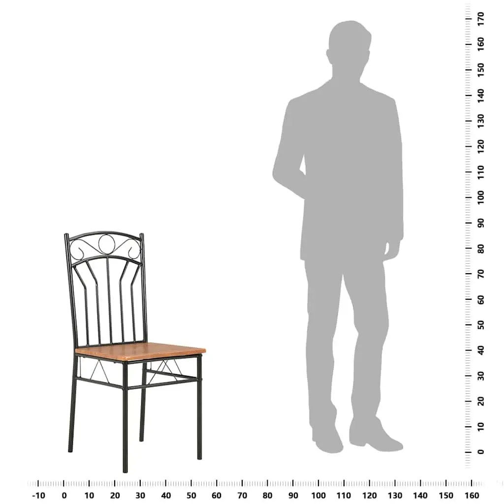 Set of 6 Brown Dining Chairs