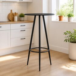 Compact Black Bar Table for Kitchen and Dining Spaces
