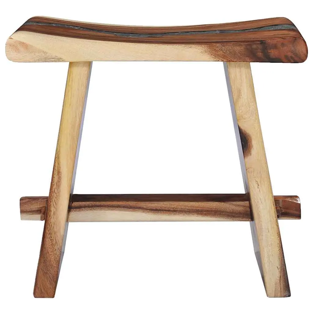 Solid Wood and Polyresin Stool Multicolour Compact Home Decor Side Table Plant