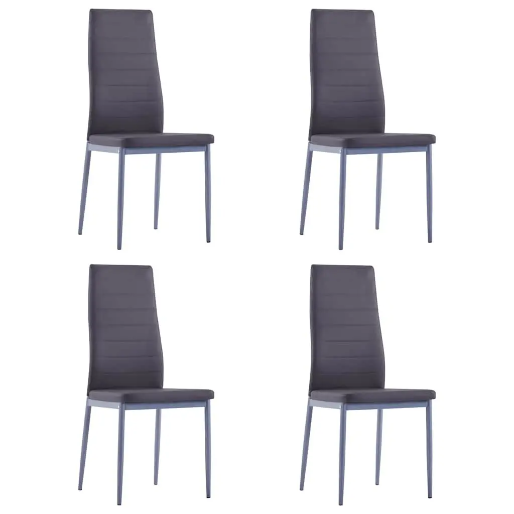 Dining Table Set 5 Piece Grey Kitchen Modern Design Glass Top Chairs