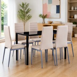 Concise 7-Piece Modern Dining Set for Your Home