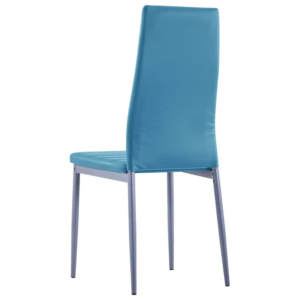 Dining Set Blue 5 Piece Modern Table Chairs Glass Top