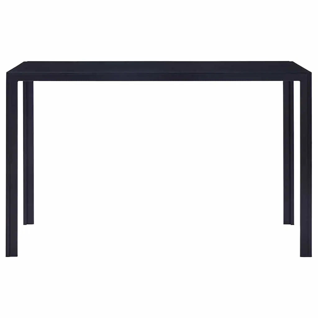 Dining Table Set Blue 7 Piece Modern Kitchen Furniture Tempered Glass Top Faux Leather Upholstered Chairs
