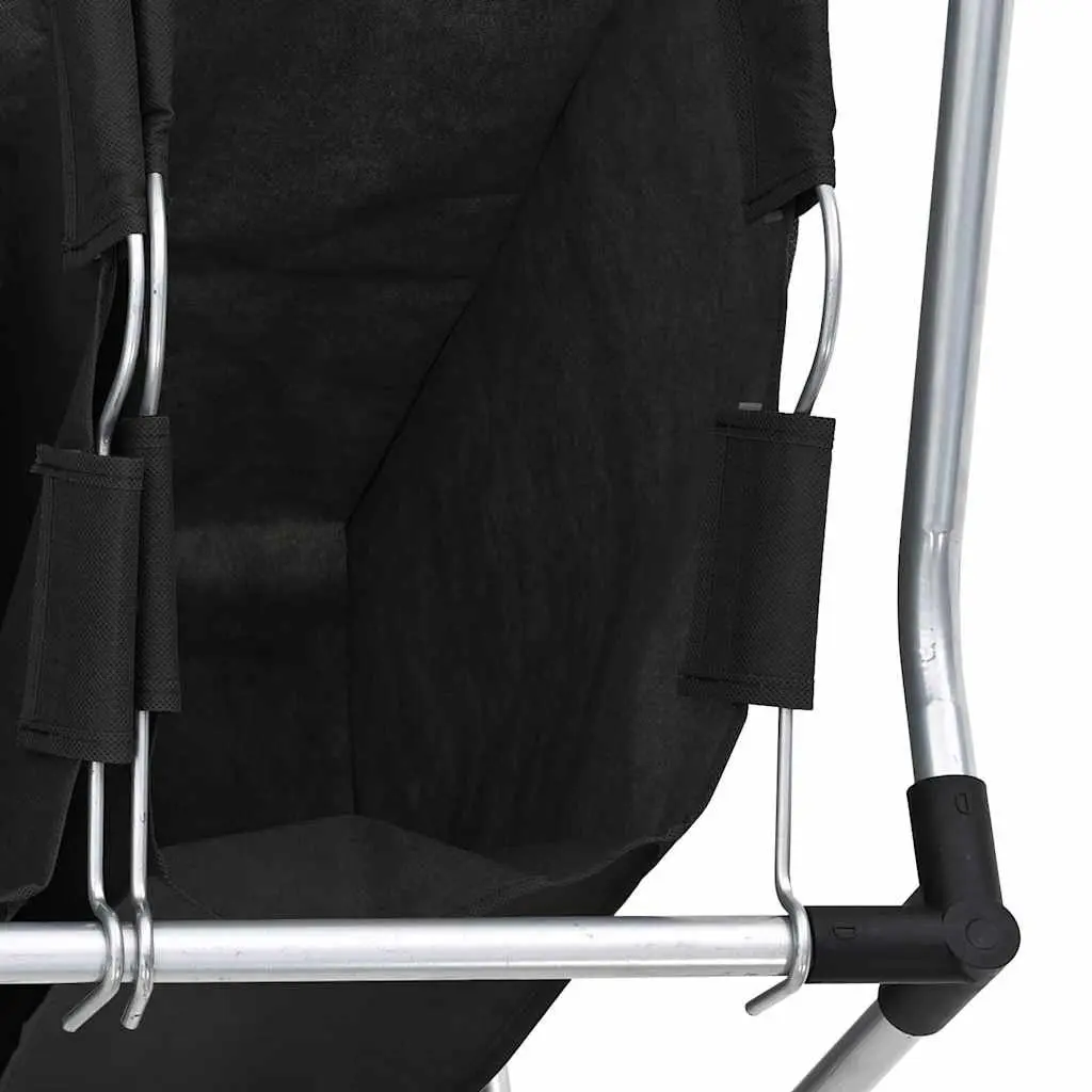 Laundry Sorter Black 3 Bags Steel Frame Wheels Handles Utility Room Organizer