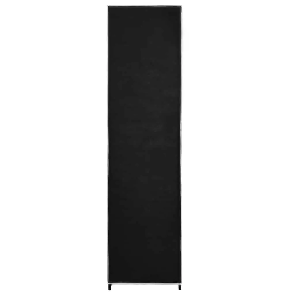 Wardrobe Storage Cabinet Black 175x45x170cm Four Compartments Clothes Organiser