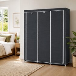 Compact Black Wardrobe: Easy Organization in Style