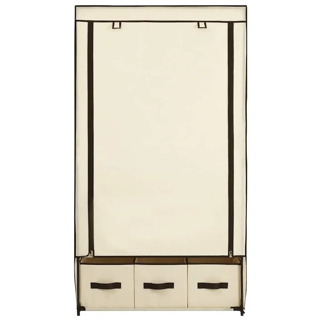 Fabric Wardrobe Cream Portable Closet Storage Cabinet Collapsible Bedroom