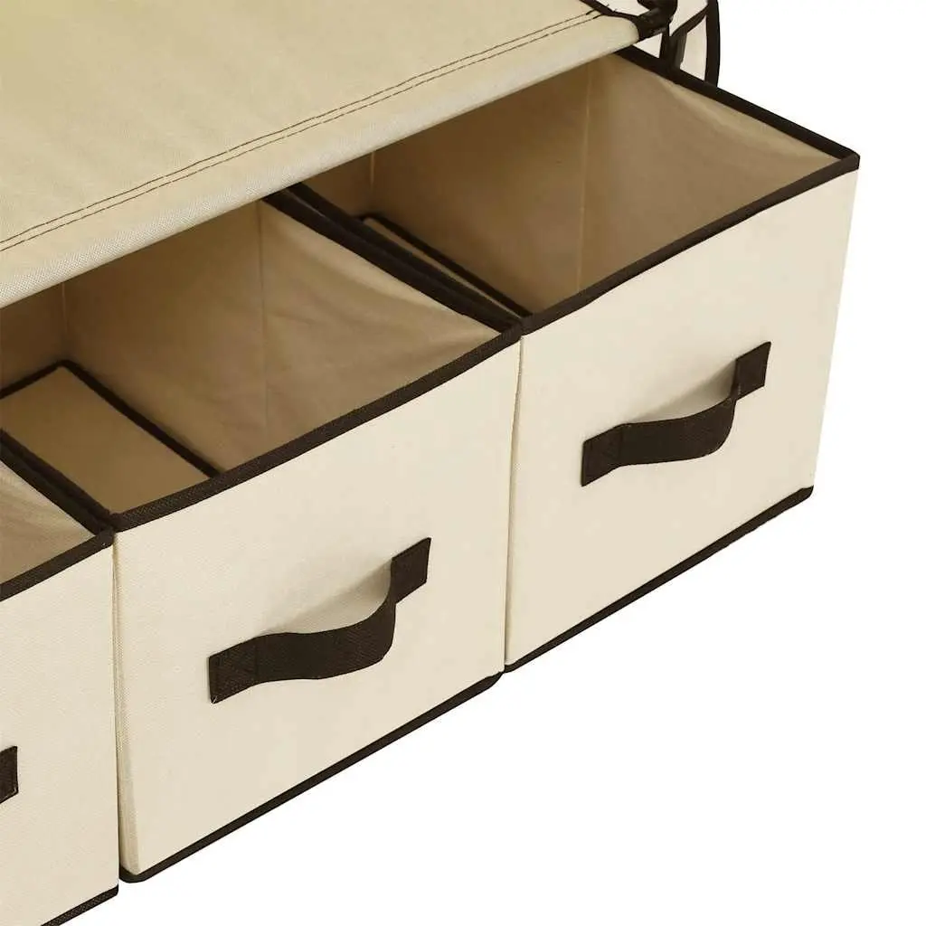 Fabric Wardrobe Cream Portable Closet Storage Cabinet Collapsible Bedroom