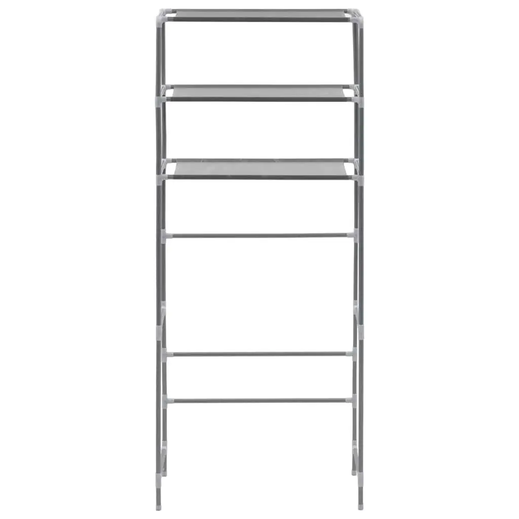 3-Tier Storage Rack Silver 69x28x169cm Over Laundry Machine Bathroom Organiser