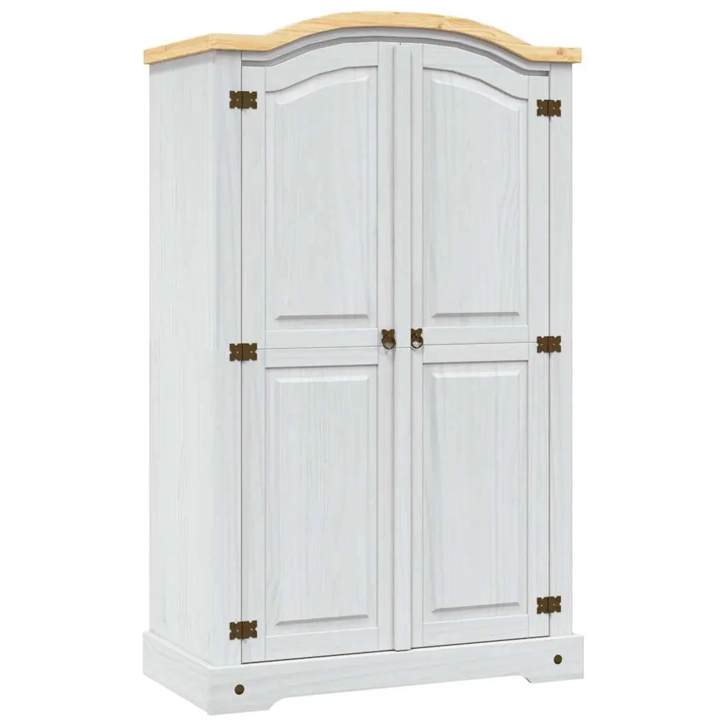 Wooden Wardrobe 2 Doors Storage Cabinet Bedroom Furniture White Cupboard