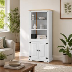 Solid Pinewood Storage Cabinet with Shelves