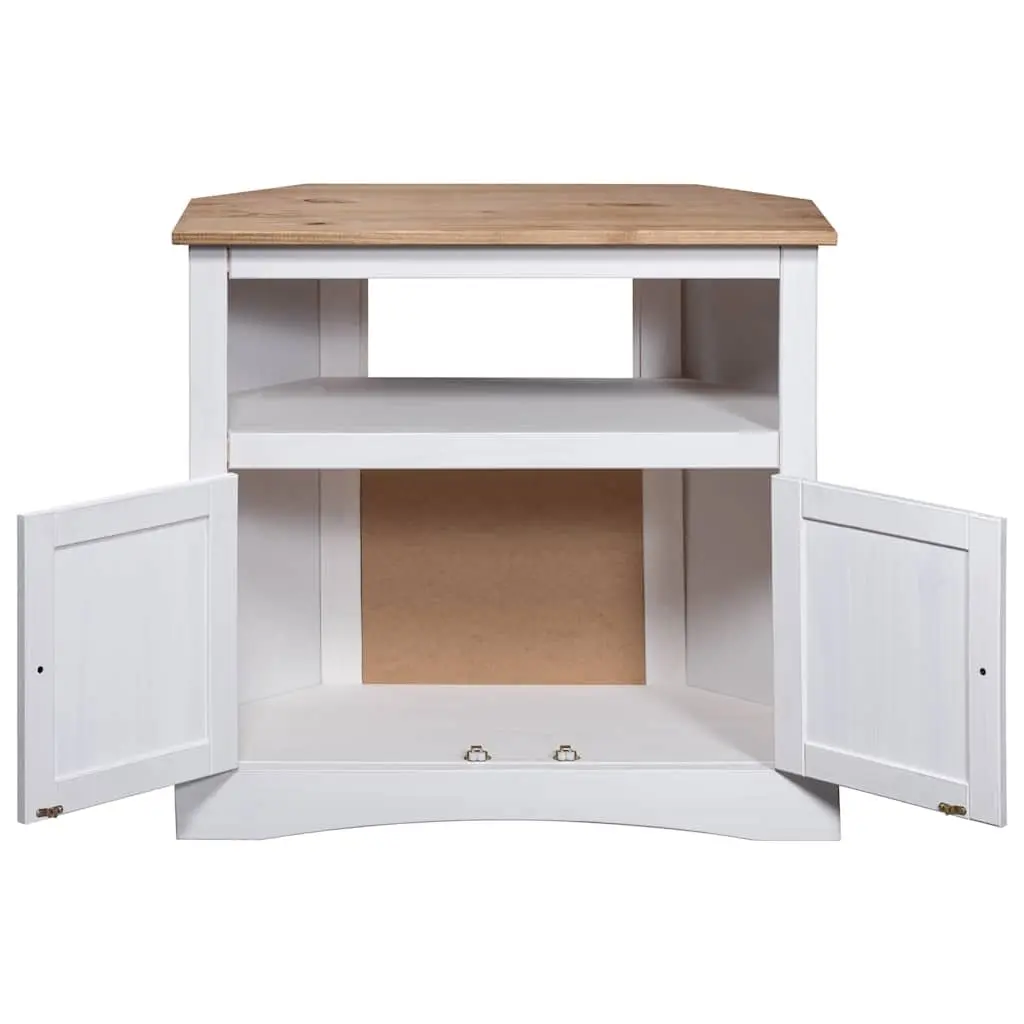 Console Table White 80x43x78cm Solid Pinewood Mexican Corona Style Side Cabinet