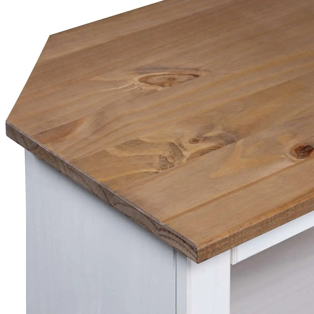 Console Table White 80x43x78cm Solid Pinewood Mexican Corona Style Side Cabinet