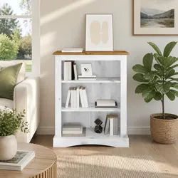 Simple White 3-Tier Wooden Bookcase for You