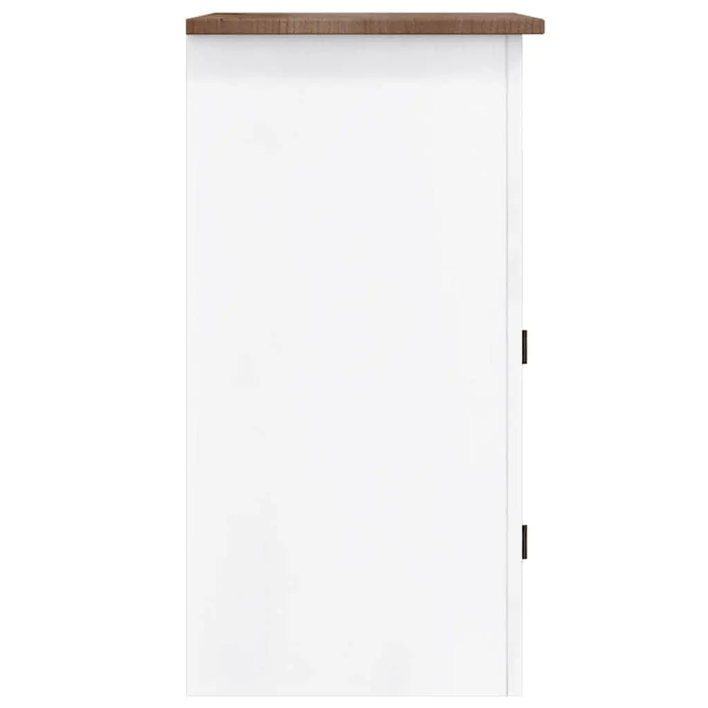 TV Cabinet White Mexican Style Entertainment Unit with 1 Cabinet Compartment and 1 Shelf
