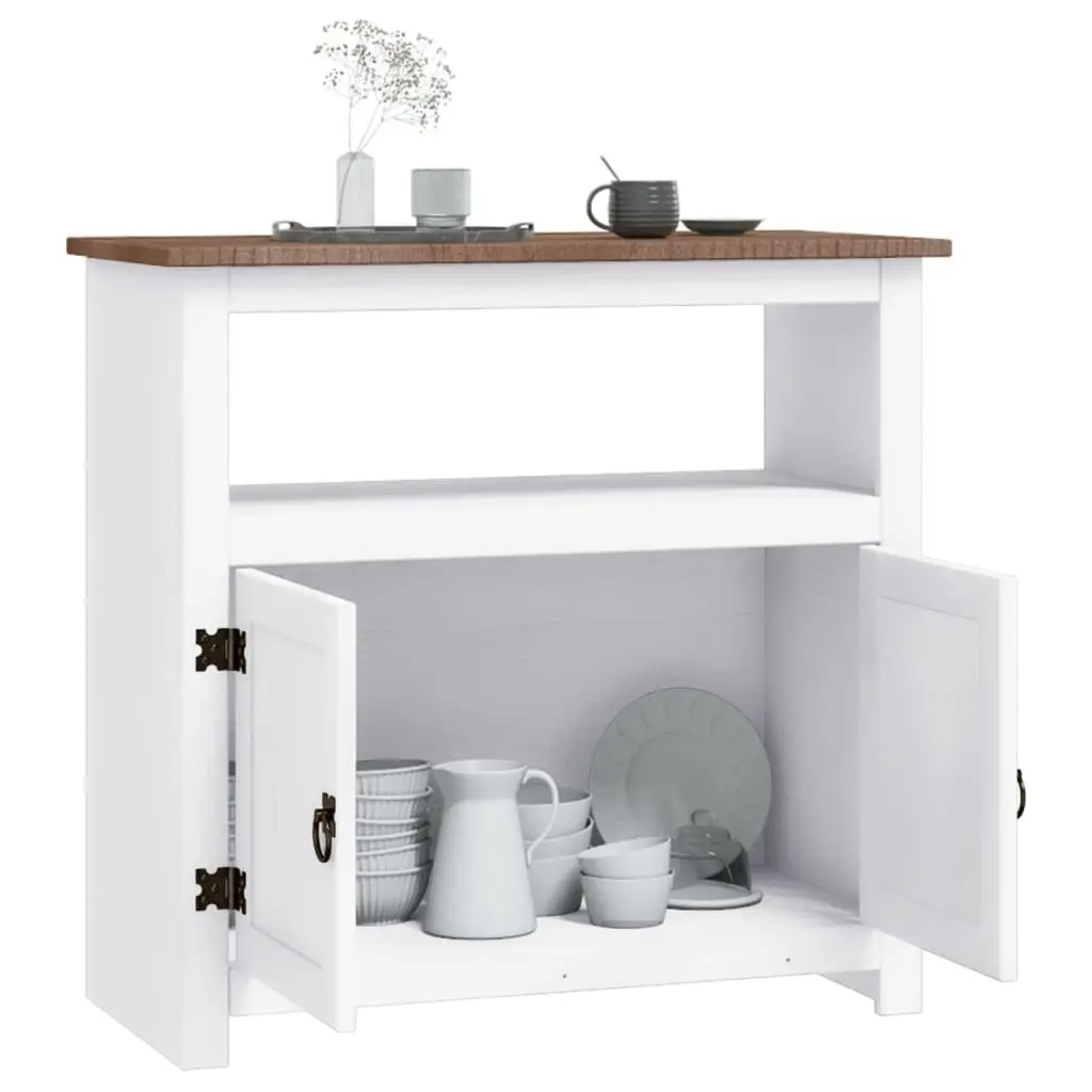 TV Cabinet White Mexican Style Entertainment Unit with 1 Cabinet Compartment and 1 Shelf
