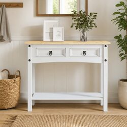 White Console Table with Two Drawers