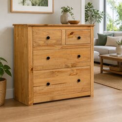 Stylish Sideboard 80x40x83 cm – 4 Drawer Wooden Storage