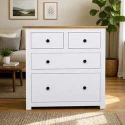 Stylish White Sideboard with Drawers - Solid Build
