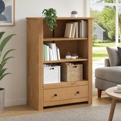 Your Ideal Rustic Bookcase with Drawer - 80x35x110 cm