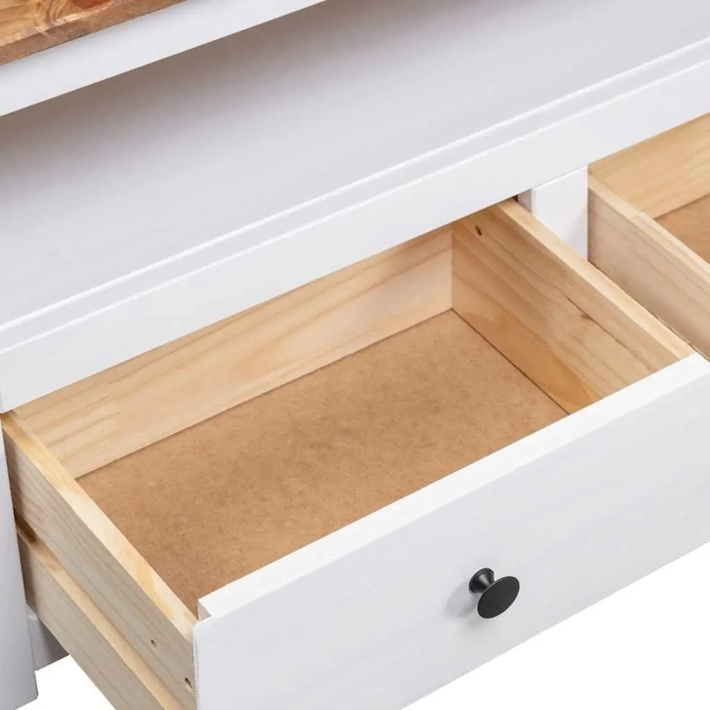 White Corner TV Cabinet with Storage Drawers