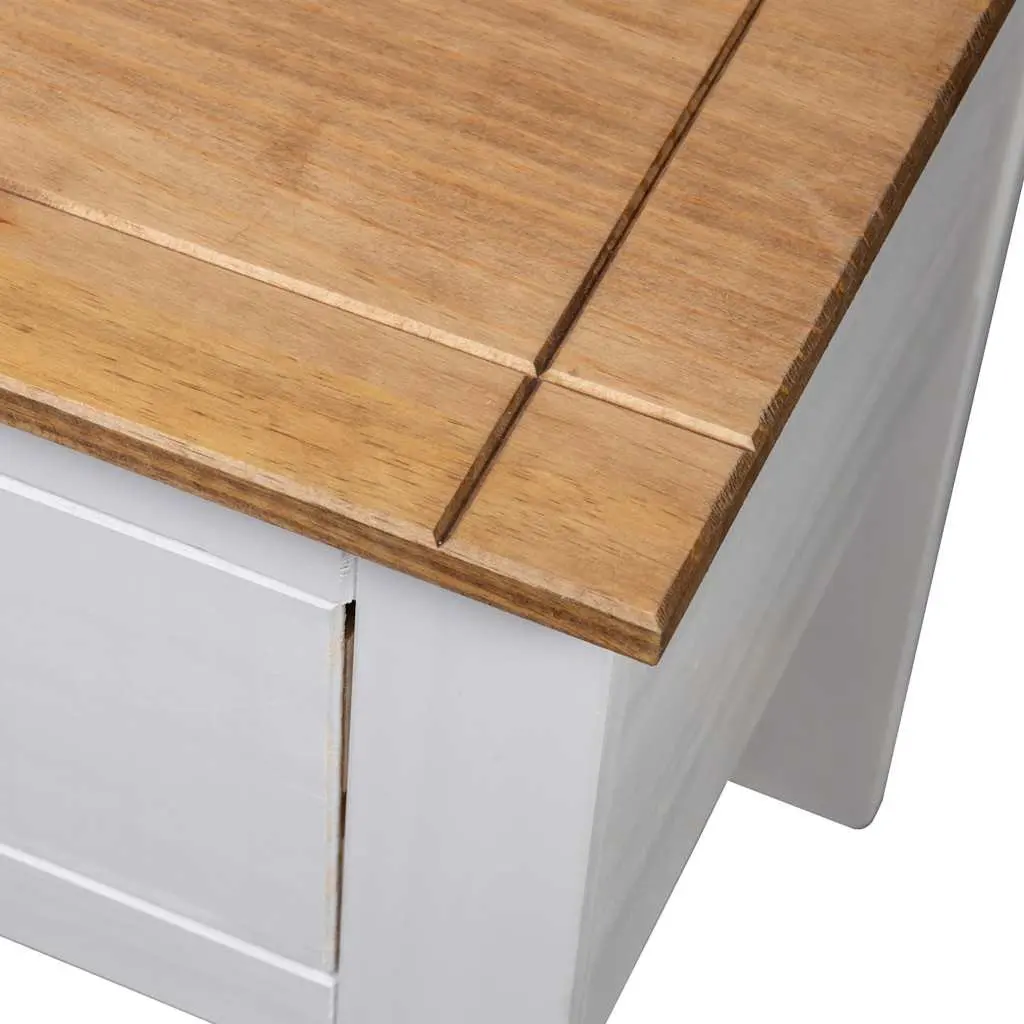 Bedside Cabinet White 46x40x57 cm Pine Nightstand Storage Drawer Chest