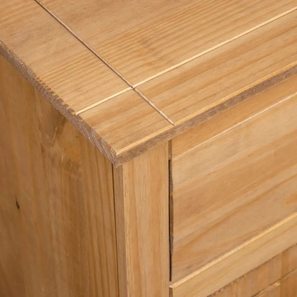 Pinewood Sideboard Brown 135x40x80 cm Storage Cabinet with 3 Drawers and Compartments