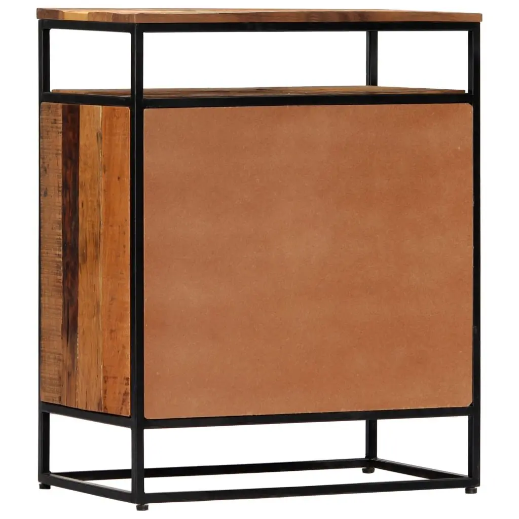 Side Cabinet Brown 60x35x76cm Solid Reclaimed Wood with 2 Doors and 1 Shelf for Organised Storage