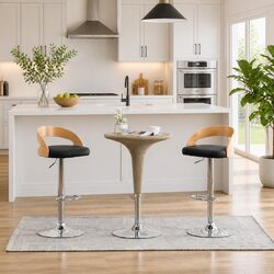 Black Bar Stools with Adjustable Height