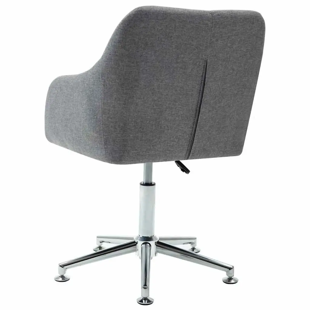 Swivel Dining Chair Grey Fabric Kitchen Lounge Office Ergonomic Padded Seat