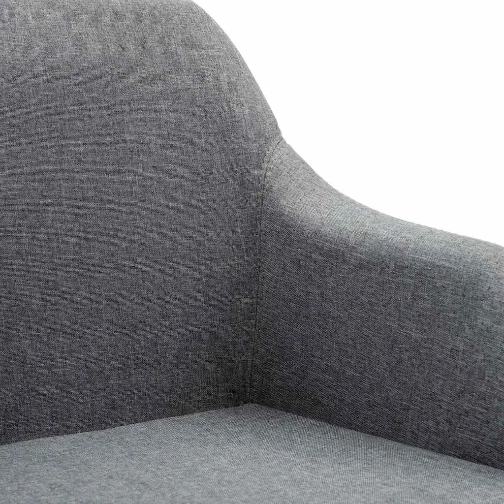 Swivel Dining Chair Grey Fabric Kitchen Lounge Office Ergonomic Padded Seat
