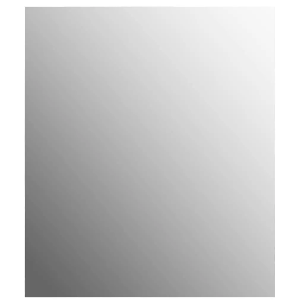 Frameless Rectangular Wall Mirror Silver 80x60 cm Highly Reflective Glass Home Decor Bathroom