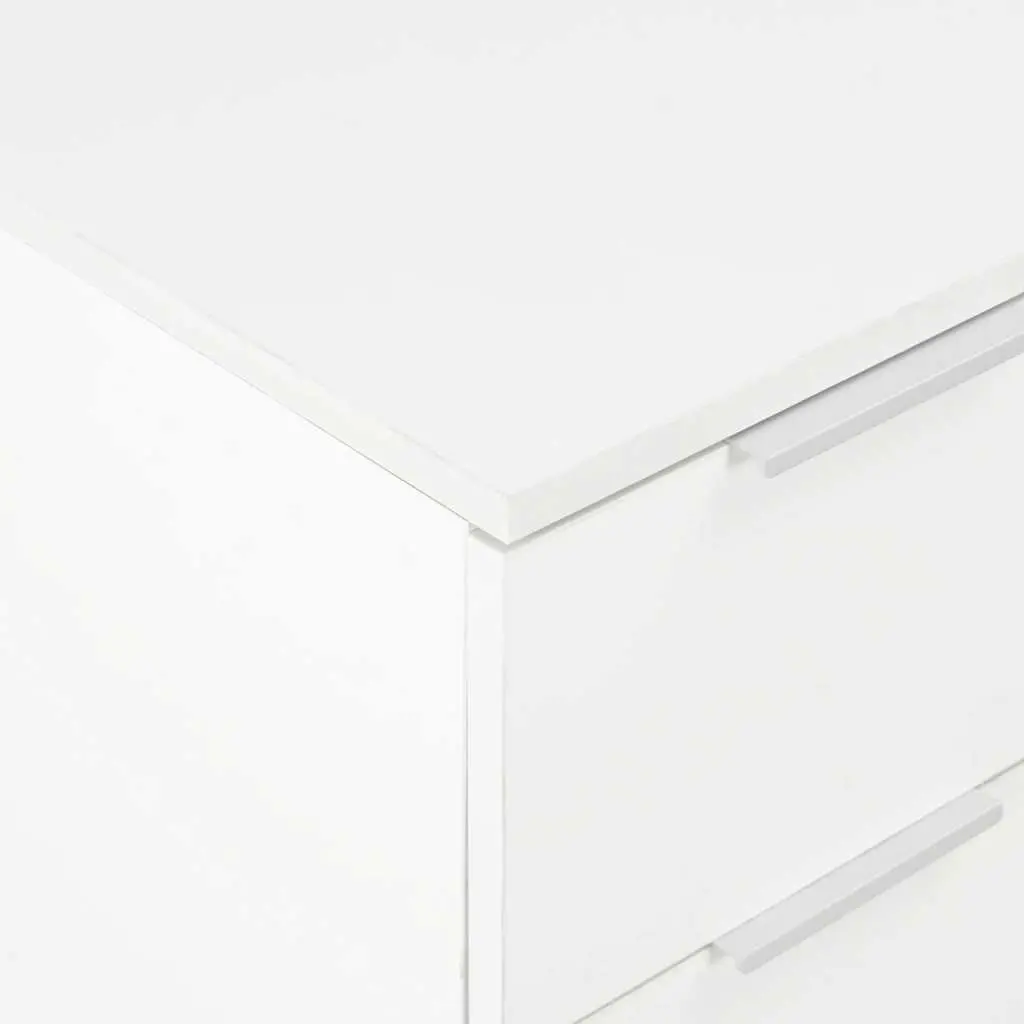 8-Drawer High Gloss White Sideboard Storage Cabinet Engineered Wood Bedroom Furniture
