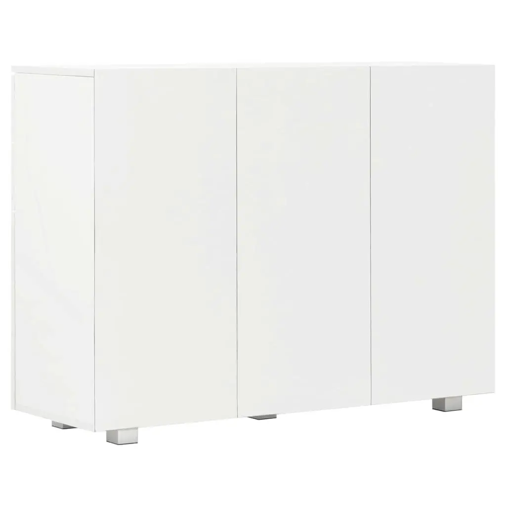 Sideboard White High Gloss 2 Drawers 3 Doors Storage Cabinet Living Room
