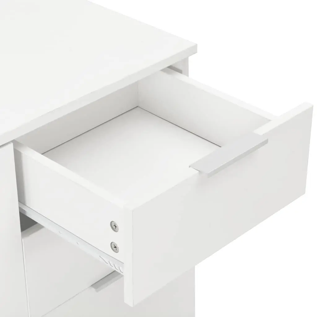 Sideboard White High Gloss 2 Drawers 3 Doors Storage Cabinet Living Room