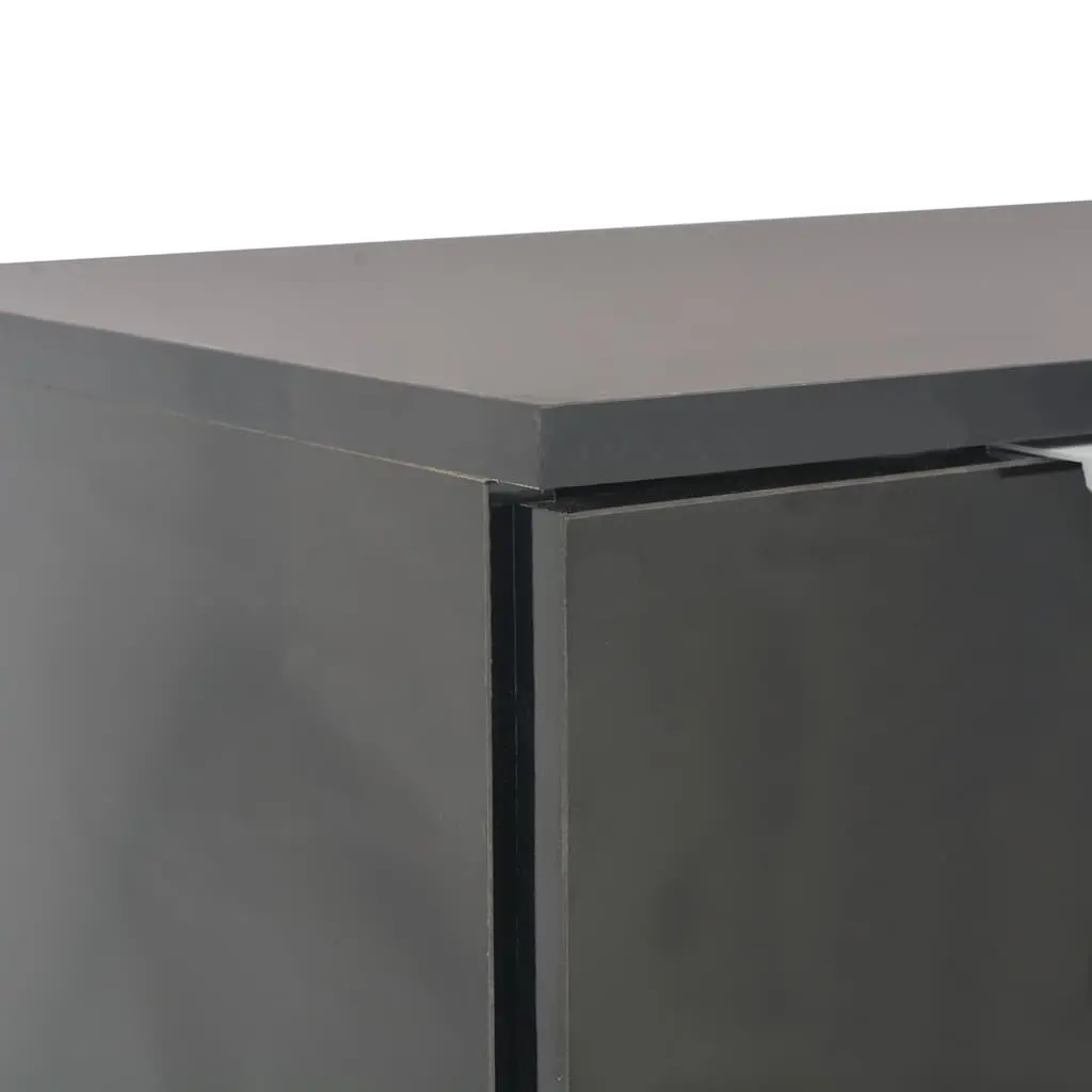 Sideboard Black 107x35x80.5cm High Gloss Storage Cabinet with 2 Drawers and 3 Doors