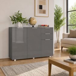 Grey High Gloss Storage Sideboard for Your Home