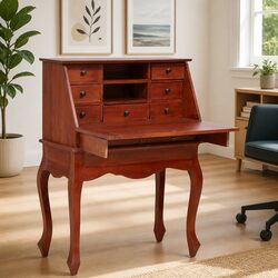Charming Wooden Secretary Desk with Ample Storage