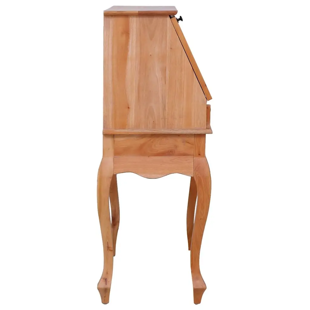 Secretary Desk Brown Solid Wood Flip Writing Board with Storage Drawers