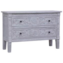 Concise Grey Sideboard Cabinet 2 Drawers 90x30x60 cm Storage