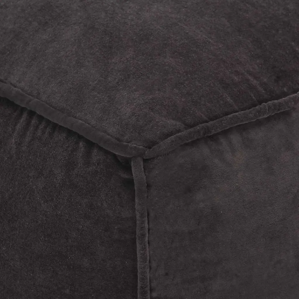 Pouffe Ottoman Footstool Anthracite Soft Velvet Seat Cube Relaxing Comfort