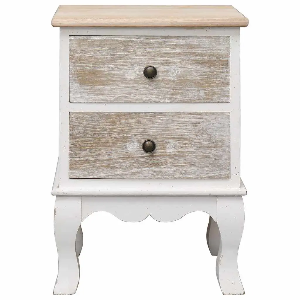 Bedside Cabinets White 35x30x50 cm 2 Drawers Storage Nightstands