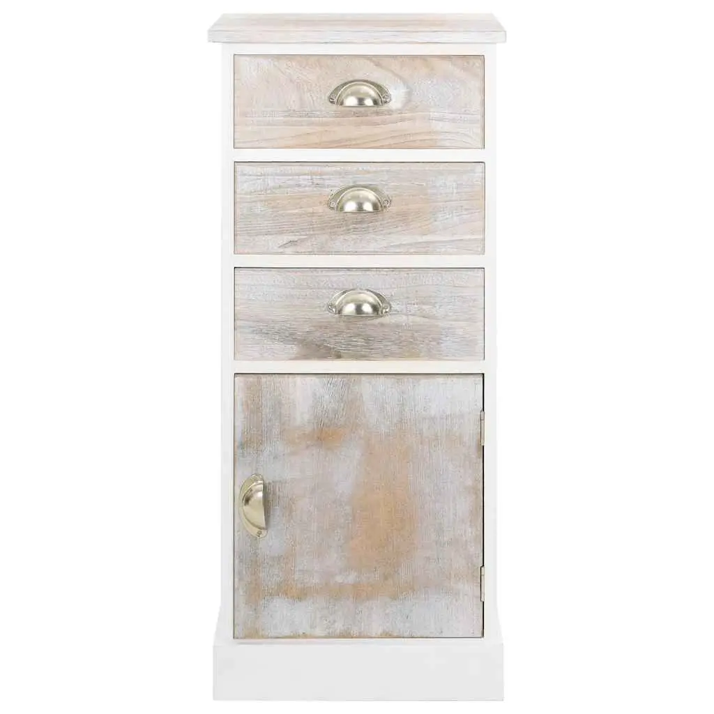 White Wooden Side Cabinet 3 Drawer 1 Door Chest Storage Furniture Bedroom
