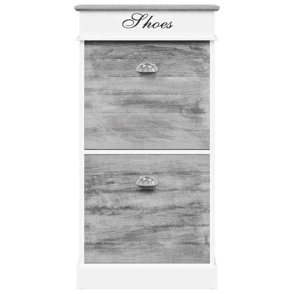 Shoe Cabinet Grey Wooden 50x28x98cm Organiser